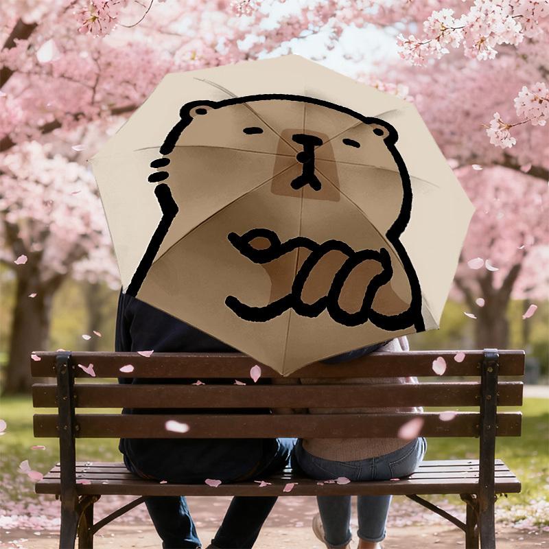 Adorable Bear Face Umbrella: Perfect for Outdoor Adventures, Auto-Opening & Closing, Lightweight and Durable, Ideal Travel Accessory 151