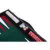 Backgammon de Luxe 18" 45,5 cm- Haute qualité -Simili Cuir, Feutre spécial incrusté, jetons et dés nacrés (Blanc/Rouge/vert))