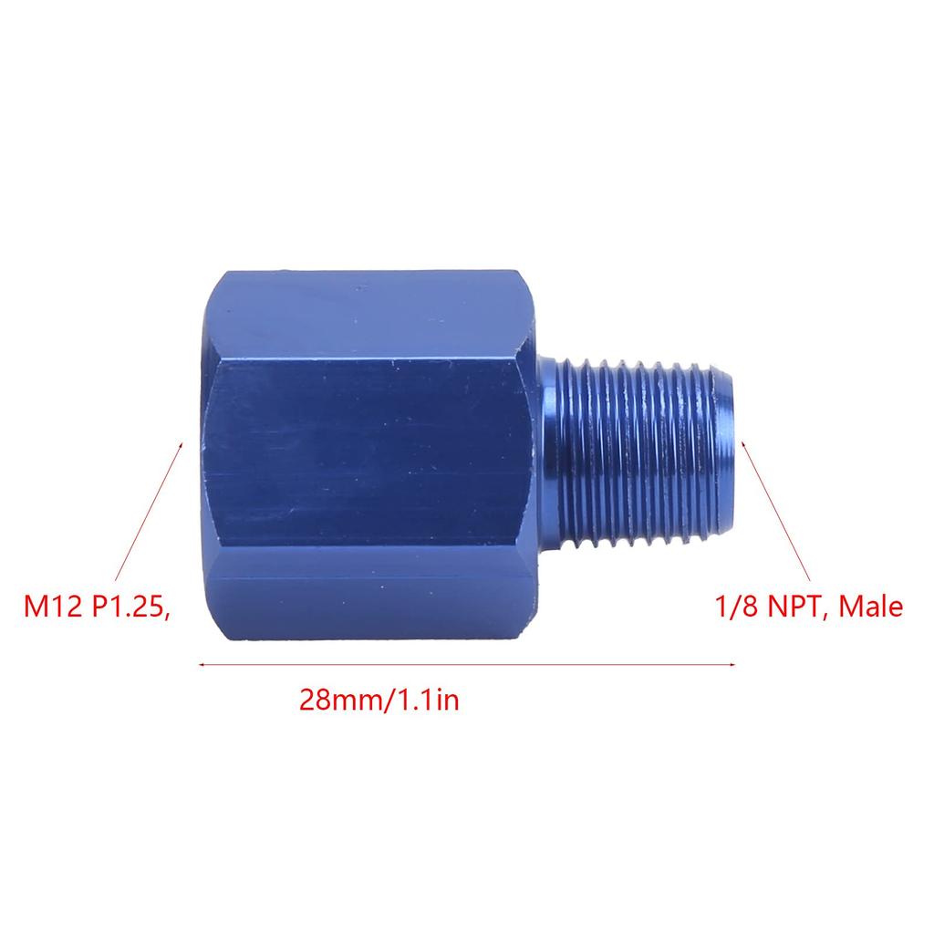 EBTOOLS 2 PCS Female to 1/8 NPT Male Adapter Male Hose End Metric Fitting Adapter for Oil Pressure Gauge Sensor Port Conversion