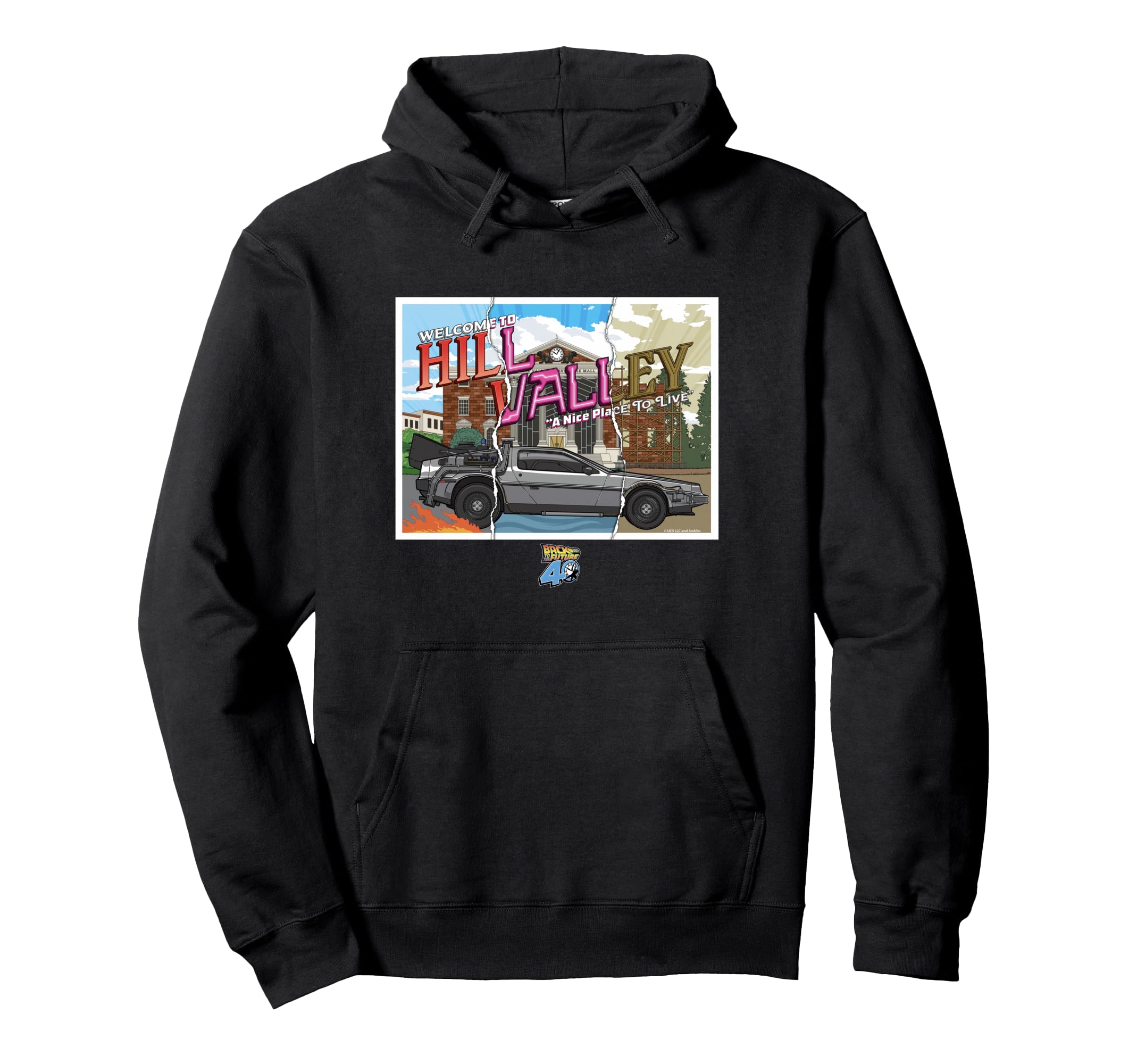 

Back to the Future 40th Anniversary Hill Valley Time Machine Hoodie