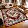Red European Luxury Flower Pattern Courtyard Carpet Decoration Living Room Non-slip Soft Rug Easy Clean Lint-free Big Floor Mats