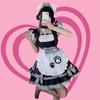 Ligwon Dienstmädchenkostüm mit Reifrock und Übergrößen, Dienstmädchen-Café, Schulfoto, Weihnachten, Kniestrümpfe, S-5XL, Lolita, Katze, Sexy, Damen, Herren, Größen,