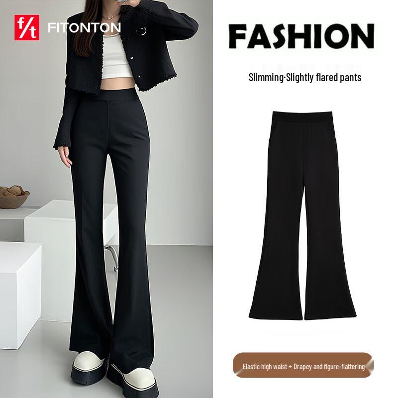 Dámské ležérní kalhoty s vysokým pasem a rozšířenými nohavicemi FitonTon