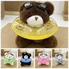 PVC Goggles Animal Pendant Stuffed Plush Bear Key Ring Creative Swimming Bear Keychain  Couple