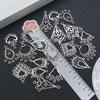 Bohemian Water Drop Heart Double Hole Ethnic Earrings Alloy Jewelry