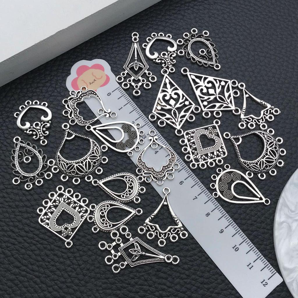 Bohemian Water Drop Heart Double Hole Ethnic Earrings Alloy Jewelry