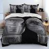 3PCS Bedding Set Red Boxing Gloves Boxer Fight Bedding SetDuvet Cover Bed Set Quilt Cover PillowcaseKing Queen Size Adult