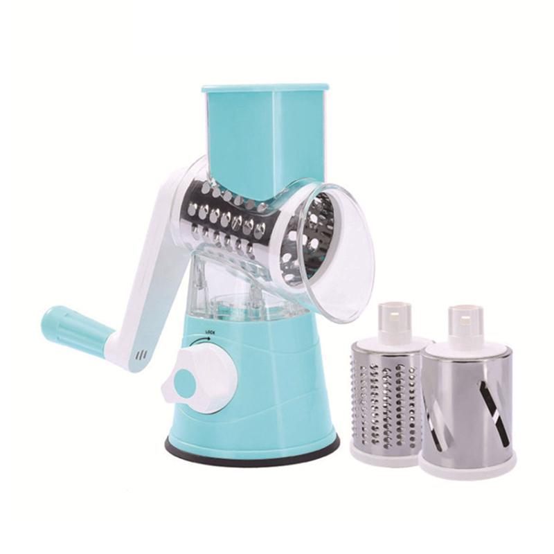 Kitchen Multifunctional Vegetable Slicer Fruit Cutter Cheese Shredder Tabletop Rotary Drum Grater