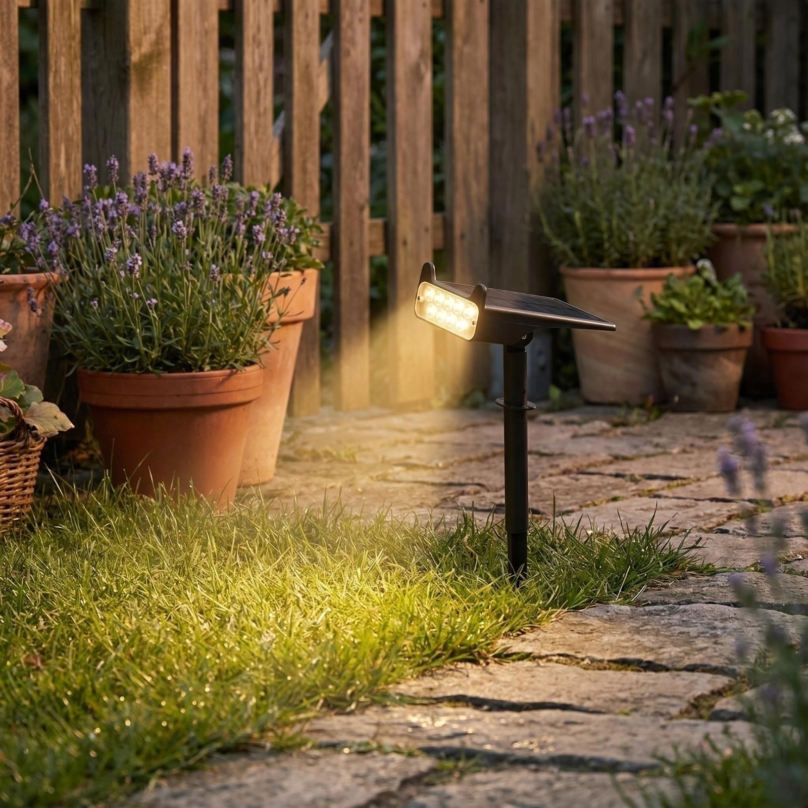 

Solar Powered Outdoor Landscape Spotlight with Adjustable Cat Ear Design for Garden Yard Pathway Lighting Waterproof Durable one size чорний
