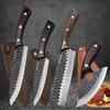 Stainless Steel Kitchen Chef Knife Set, Hand Forged Boning Knife Slicing Multipurpose Knife Kitchen Utility Butcher Cutting Paring Meat Cleavers