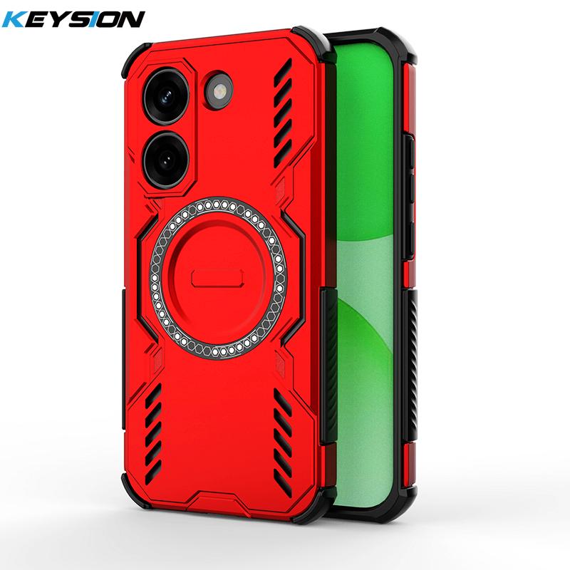 KEYSION Hollow Heat Dissipation Case for Xiaomi POCO X8 Pro Max TPU+PC Magnetic Cooling Shockproof Phone Cover for POCO X8 Pro