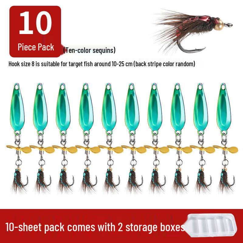 Micro Sequins Casting Iron Fly Fishing Hook Set for Minnows, White Stripes, Crucian Carp, and Freshwater Fish Lures