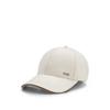 BOSS Leather Trim Cotton Canvas Cap Open White 50562788131 