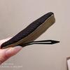 Vintage Maillard Plaid Leather Rectangle Hairpin For Women Girls Sweet Hair Ornament Barrette Hair Clip Hair Accessories
