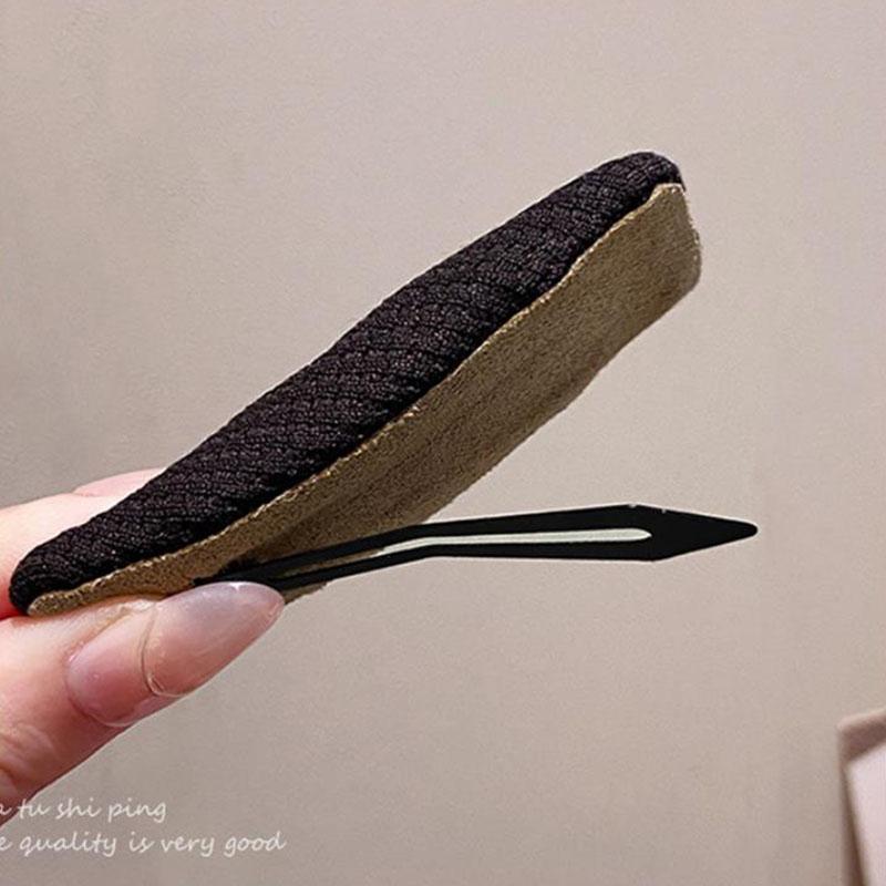 Vintage Maillard Plaid Leather Rectangle Hairpin For Women Girls Sweet Hair Ornament Barrette Hair Clip Hair Accessories