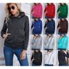 Fleece Hooded Casual Pullover Women Warm Bias Zipper Sweatshirts Long Sleeve Solid Pocket Slim