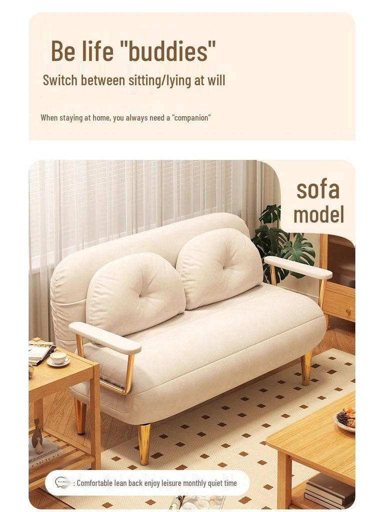 Cream Multi-Functional Folding Sofa Bed for Small Spaces