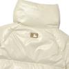 MLB Boston Red Sox Glossy Curve Fashion Stand Collar Comfortable Soft Puffer Jacket Women Outerwear White 3FDJB2046-43CRD