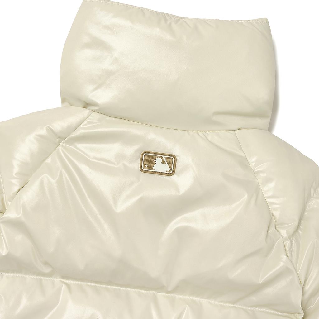 MLB Boston Red Sox Glossy Curve Fashion Stand Collar Comfortable Soft Puffer Jacket Women Outerwear White 3FDJB2046-43CRD