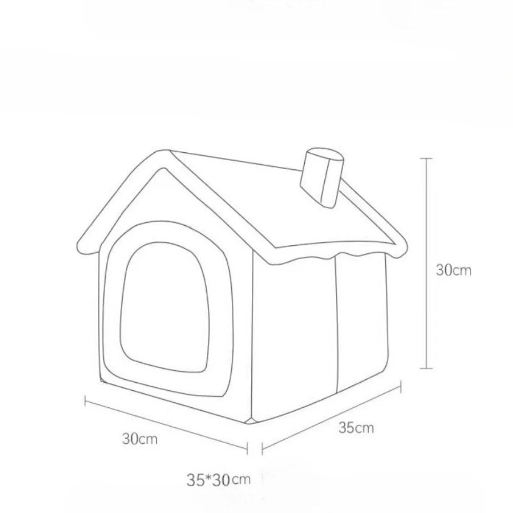 Dog House Soft Pet Bed Tent Cats Beds Foldable Removable Winter Warmth Thickened Four Season Universal Semi Enclosed Pet Nest