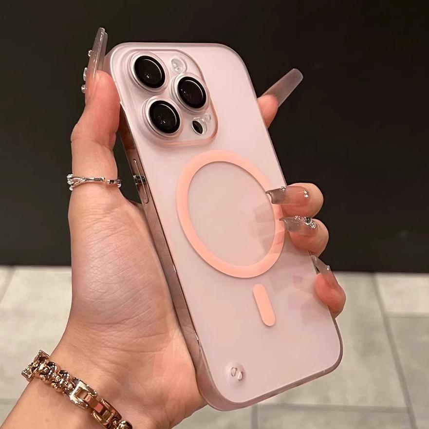 

Ultra Thin Matte Frameless Magnetic Case For iPhone 16 15 14 13 12 Pro Max For Magsafe Wireless Charge Lens Protect Clear Cover For iPhone 16 Pro