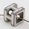 HERMES Cardue Ash Necklace H cube Silver metallic 8.2g Women Used