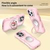 For iPhone 16 Pro Case Compatble with MagSafe Kickstand TPU+PC Phone Cover Built-In Mirror
