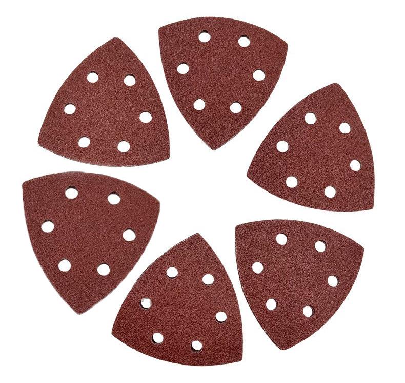 11-Hole Palm-Sized Flocking Sandpaper (152x105mm) - Cross Triangle Red Sand Diamond Sheet