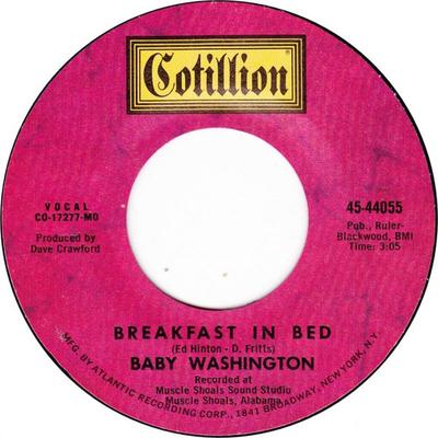 7inch Record BABY WASHINGTON - Breakfast In Bed 4544055 Cotillion 1969 US Soul/Funk Used