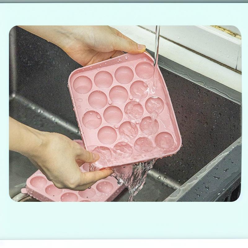 Silicone Ice Cube Ball With 18 Compartments And Lid Fruit Ice Cube Mold Silicone Ice Storage Box Easy To Demold