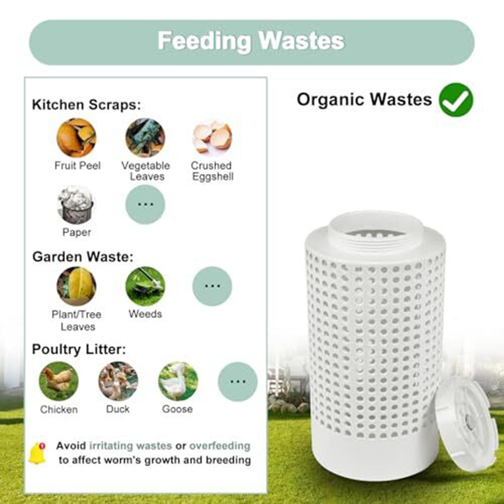 1pc/2pcs Worm Composting Bin For Small Flower Pots And Garden, Space-Saving PVC Worm Tea Composter Tube Garden And Lawn Care