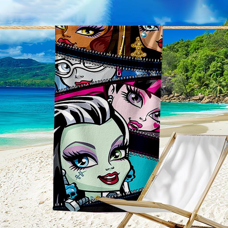 Proof Beach Towel with a Monster High1 Pattern - Soft,absorbent,quick-drying,machine Washable - Perfect for Swimming,camping,bathing
