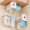 2 i 1 Väggmonterad Tissuebox Plast Ingen Stansning Våtservetter Pappersförvaringslåda Utrymmesbesparande Toalettpapperslåda för Hemmet