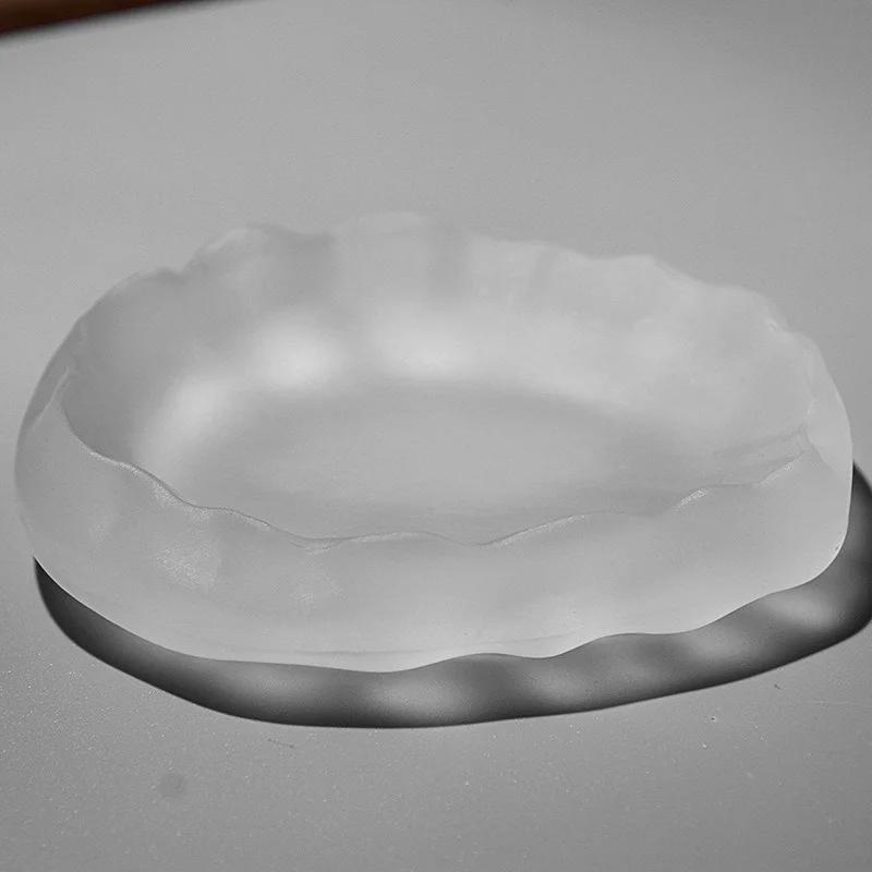 1pc  Simple Style Glass Cup Tasting Transparent/Frozen Tea Cups White Wine Cup Kongfu Master Teacup Tea Cup and Tea Mat 2 Style