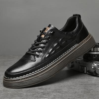 Men's Shoes New Spring and Summer Large Size Leather Shoes Men's Breathable Cowhide Soft Sole Fashion Sports Shoes Casual Men's Board Shoes
