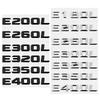 3D ABS Car Tail Letter Number Emblem Decal for Mercedes Benz E180L E200L E260L E320L E350L E400L Auto Rear Trunk Badge Decal