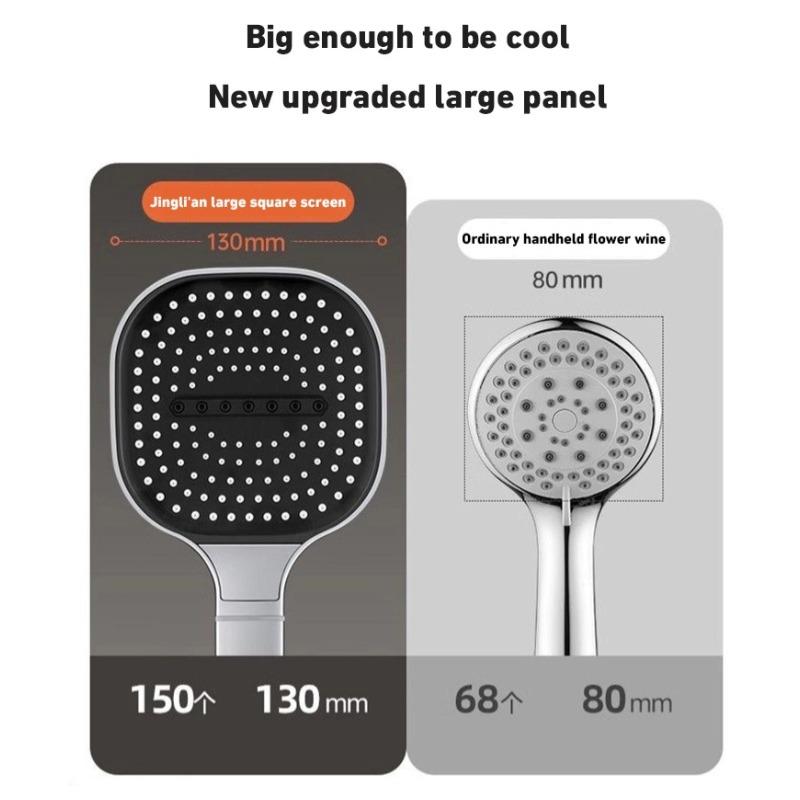 13cm Büyük Panel Yüksek Basınçlı Duş Başlığı Su Tasarrufu Filtre Nozulu 3 Modlu Duş Başlıkları Ayarlanabilir Su Masaj Spreyi Banyo Aksesuarları