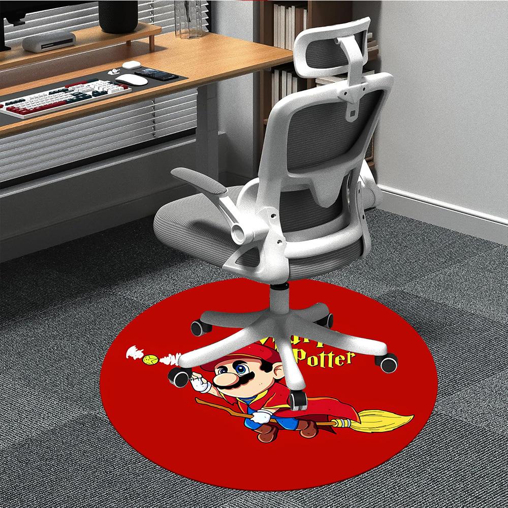 

1PC Mario Potter Office Round Area Rug, Indoor Mat Suitable For Office, Under Office Chairs Bedroom Living Room Home Decor DT1212012 80cm by 80cm