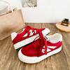 Retro rote Board-Schuhe Damen vielseitige Freizeitsneaker