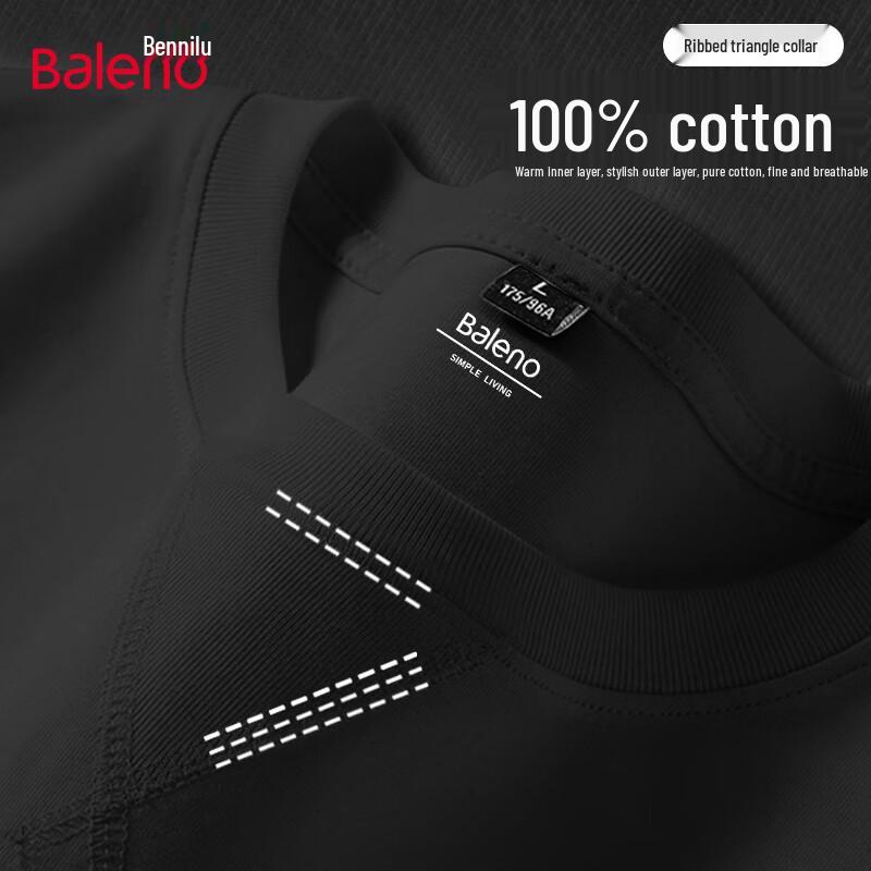 Baleno Unisex Pure Cotton Crew Neck Long Sleeve T-Shirt