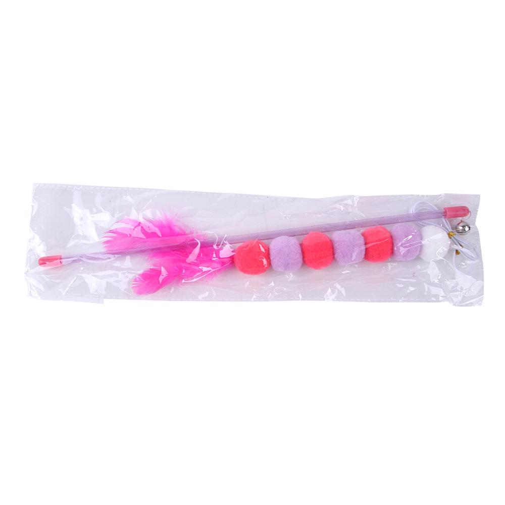 Fairy Cat Teaser Wand - Plush Ball with Feathers & Bells