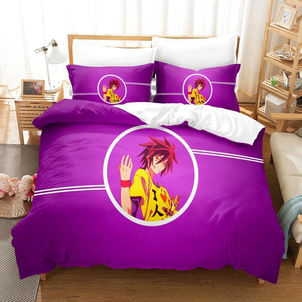 Home Textiles No Game No Life Bedding Set Cartoon Anime three-piece set Adult Kid Bedroom Duvet cover Sets 3D Print Kawaii Girls