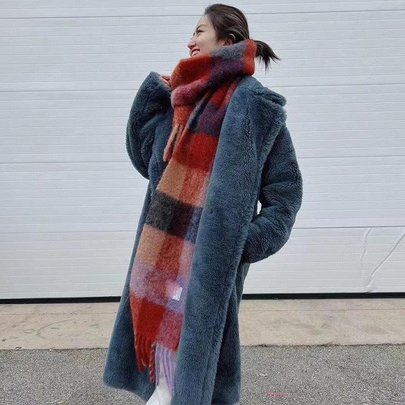 Rainbow Colorful Tassel Scarf Ladies Chic Trend Women'S Scarves Imitation Cashmere Plaid Muffler Warm Thick Female Wrap