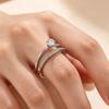 Double Layer Zircon Rings For Women 316L Stainless Steel Waterproof Stackable Ring Dainty Engagement Wedding Jewelry Finger Gift