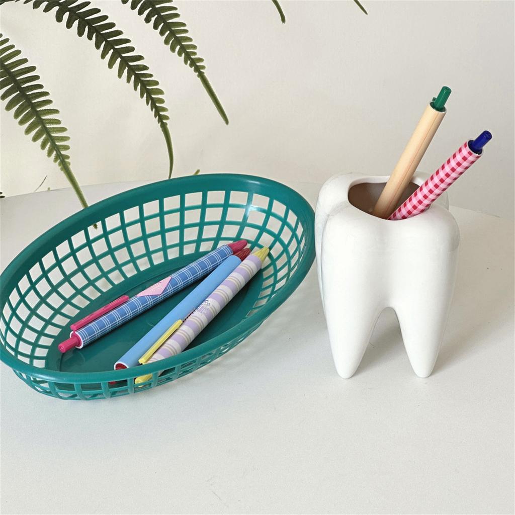 Unique Dental Tooth Pen Pencil Pot Fashion Tooth Shape Pencil Pot Desk Organizer Ceramic Pen Holder Stationery Storage