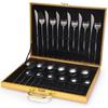 24pcs Dinnerware Set Stainless Steel Tableware Set Luxury Fork Spoon Knife Gold Silver Cutlery Gift Box Kitchen Accessories
