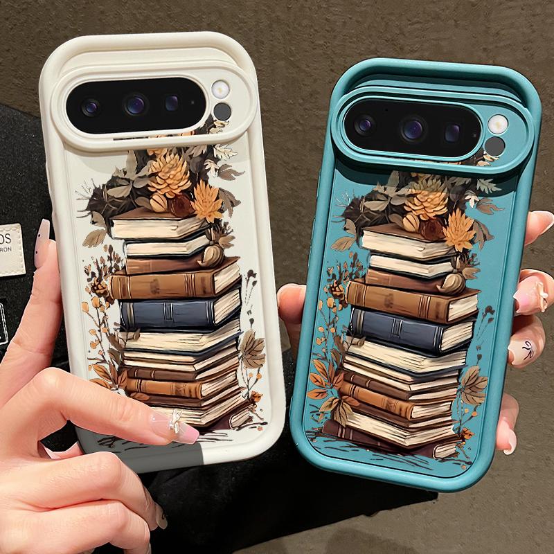 For Google Pixel 9 Pro XL Case Cartoon Books Pattern Shockproof TPU Soft Cover For Google Pixel 8 7 Pro 8A 7A Silicone Case Cover Funda