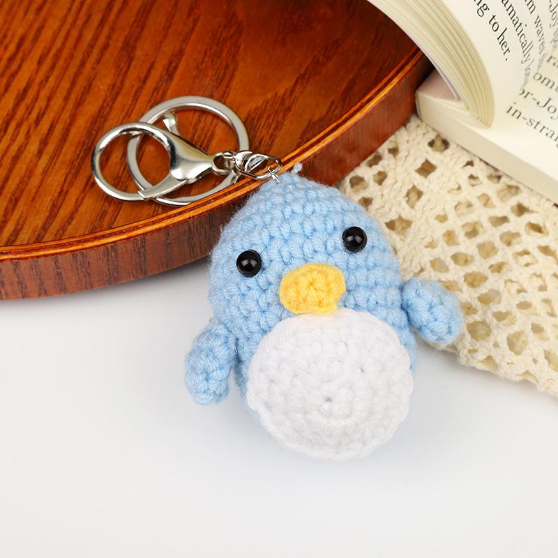 Creative Animals Keychain Hand Knitted Small Pendant Room Decor Handmade Wool Knitted Rabbit Sheep Keychain Christmas Gifts