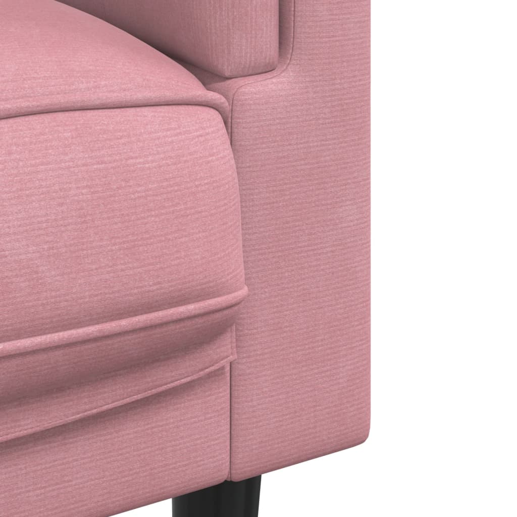 2 Piece Sofa Set with Cushions Pink Velvet