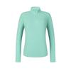 Stand Collar Half Zip Knit Long Sleeve T-Shirt Women Tops Gray-Green A11W517203FGN